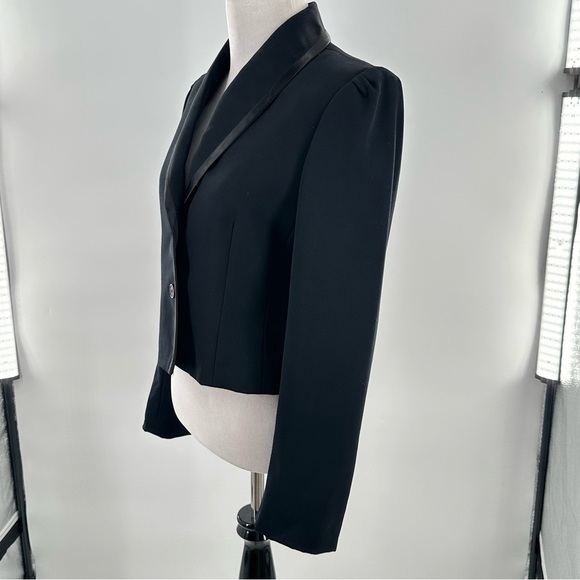 Diane Von Furstenberg womens blazer size 6 black tuxedo vintage 80s Corpcore - Picture 9 of 13